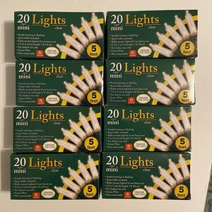 🌲8 BOXES CLEAR MINI LIGHTS🌲  NWT